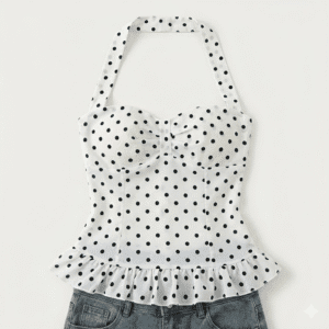 Polka Dot Halter Neck Top